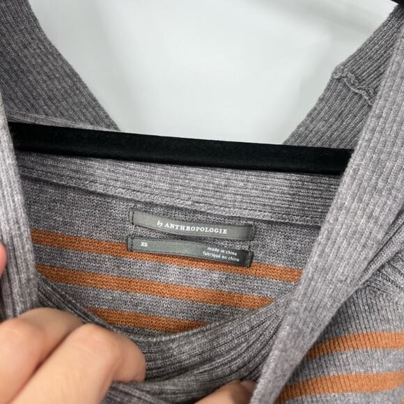 By Anthropologie Elise Ribbed Striped Off The Shoulder Sweater NWT - Picture 4 of 9